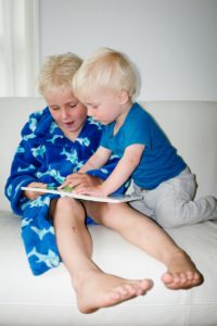 Children reading together.