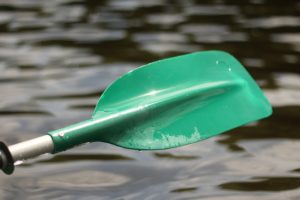 Rowing a kayak