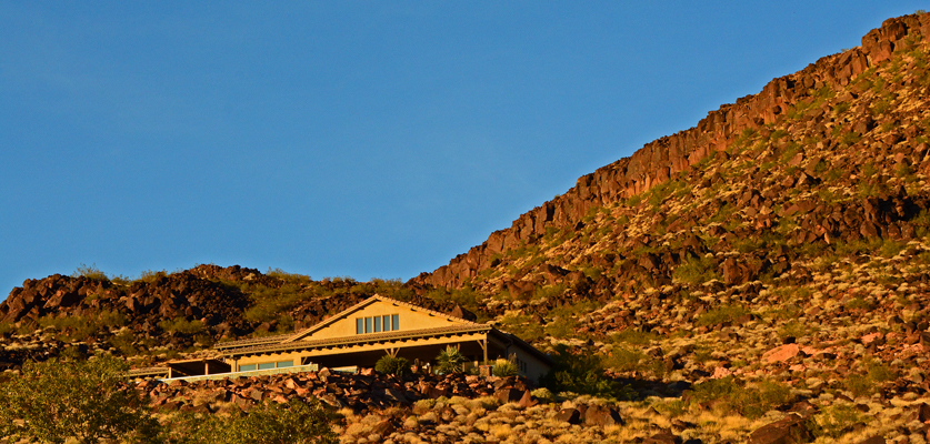 Whisper Ridge home at top of lava bluff